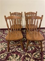 Stained Oak Side Chairs (4)