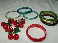 Vintage Bakelite & Lucite Bracelets