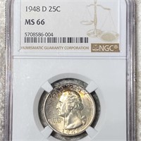 1948-D Washington Silver Quarter NGC - MS66