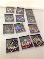 collectable Space  patches in cases