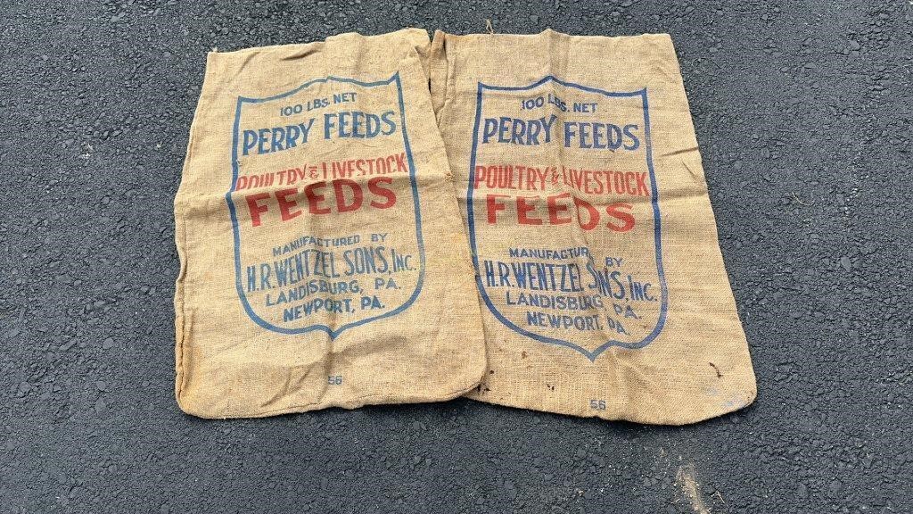 H R Wentzel Sons burlap feed bags
