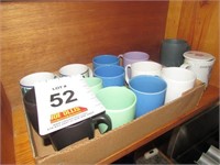 (1) Corelle multicolored Mugs, & (2)