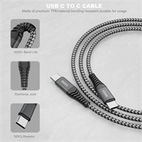 2 USB-C to USB C Male to Male 100w 5A Charge