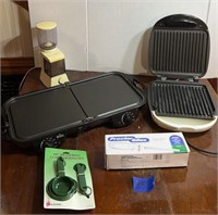 Folding griddle, indoor grill, electric knife,