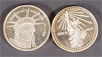 U.S. Liberty 1 Troy Oz. .999 Fine Silvers Coins