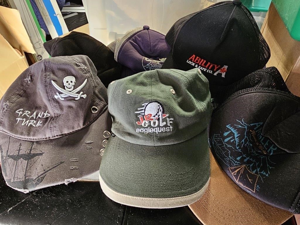 Group of baseball caps