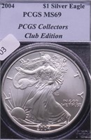 2004 PCGS MS69 SILVER EAGLE