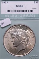 1923 NTC MS 65 PEACE DOLLAR  OUR GRADE CHOICE BU