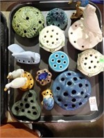 ASSORTMENT OF FLOWER FROGS W/ DORCHESTER & MORE