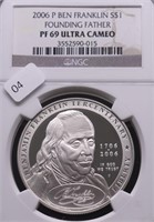 2006 P NGC PF69UC FRANKLIN SILVER DOLLAR