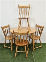 SMALL DROP LEAF TABLE AND 4 CHAIRS