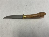 Custom 8 1/2" D-2 Steel Blade + Split Olive Wood