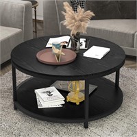 NSdirect 36 inches Round Coffee Table (Black)