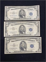 Group of 1953A $5 Silver Certificates