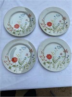 4 Vintage Jardin Celest China Plates