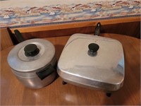 Vintage Electric Skillet and Double Boiler Pan Set