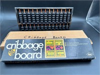 Vintage Cribbage Boards and Large Wooden Abacus
