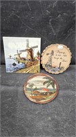 3 Small Handpainted Plaques