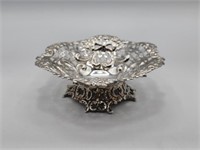 HALLMARKED SILVER HEAVILY LACED FOOTED DISH