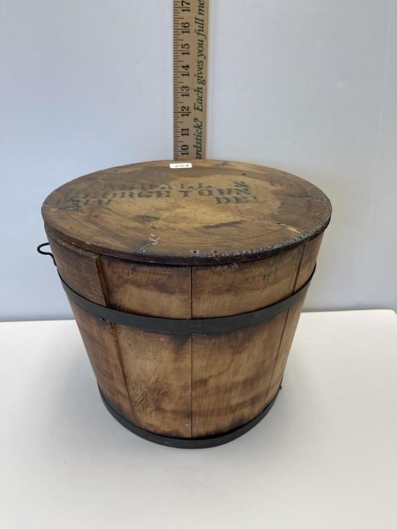 WOODEN GEORGETOWN MARSHALL & CO BUCKET W/LID