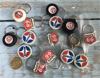 Gulf Oil, Royalite, Pacific 66 keychains