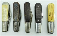 (5) Vintage Barlow 2-Blade Folding Pocket Knives