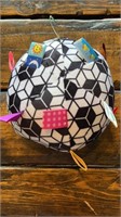 9” Plush Soccer Ball Toy w Pull Tags n Bell
