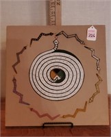 White Coil Mt Snake sand painting Signed