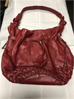 Elliot Lucca red leather bucket bag purse