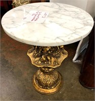 Marble Top Table with Gold accents