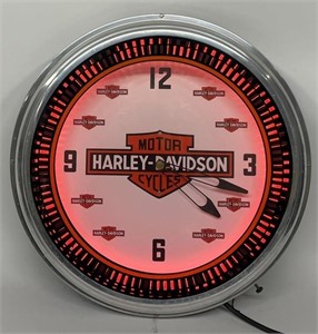 HARLEY DAVIDSON NEON SPINNER CLOCK