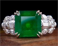 5.6ct Natural Emerald 18Kt Gold Ring
