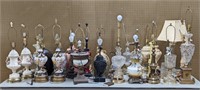 Large Table of Miscellaneous Table Lamps