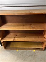 Solid wood bookshelf with four shelves