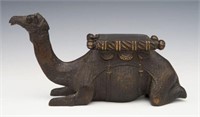 Recumbent Camel Tabletop Bronze w/ Flat Saddle.