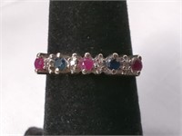 Gorgeous 14K Diamond, Ruby, & Sapphire Ring,