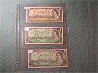 (2) 1967 ONE DOLLAR BILLS & (1) 1954 TWENTY BILL