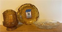 Amber Fairy Lamp & Candy Dishes