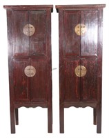 PAIR OF TALL CHINESE WARDROBES