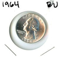 1964 Washington BU Silver Quarter