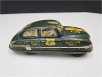 Vintage Dick Tracy Police Friction Tin Car 6 1/2 "