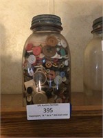 Vintage Jar w/Vintage Buttons
