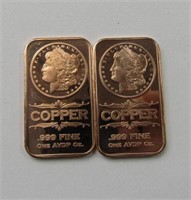 (2) 1oz Copper Bars