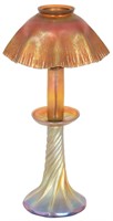 Tiffany Favrile Art Glass Candle Lamp