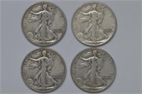 4 - Walking Liberty Halves (42,42d,42d,42d)