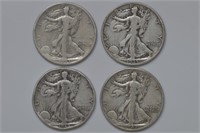 4 - Walking Liberty Halves (35,33s,42d,45)