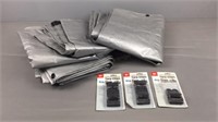 Lot Of Assorted Tarps With Tarp Clips