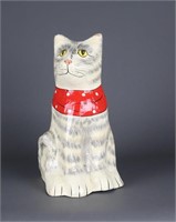 Unsigned, Paper Mache Cat with Bandana, 20th c.