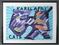 Karel Appel, Cats Portfolio, lithograph, 1978.
