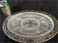 Silver Plated Relish Dish with Glass Liner
